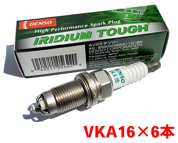 デンソー イリジウム TOUGH プラグ VKA16 6本セット チャレンジャー K99W 1997.8〜 V9110-5622 タフプラグ DENSO