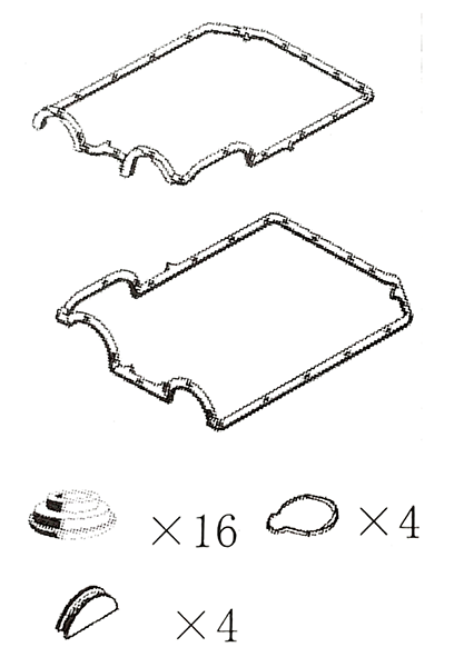 タペットカバーパッキン セット SP-0124 インプレッサ GDA GDB 2000年3月〜2007年6月 大野ゴム パーツ..