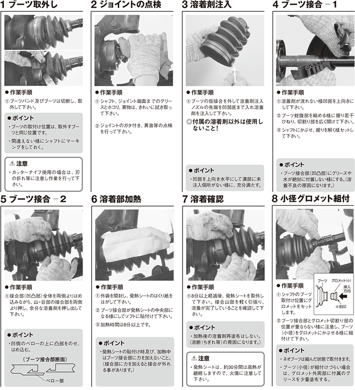 分割ドライブシャフトブーツ 左右セット B-Q05×2個 インテグラ DB8 -110,120 MTM 左右共通 フロント アウター ※適合確認必要。ご購入の際、お車情報を記載ください。 2