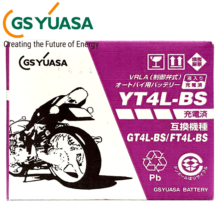 ジョグ ZR 50cc YAMAHA/ヤマハ GSユアサ バイク用バッテリー YT4L-BS 2輪用 バッテリー 2輪車 液入り 充電済 バイクバッテリー互換：GT4L-BS FT4L-BS