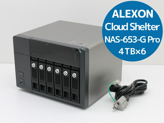 ALEXON Cloud Shelter NAS-653-G Pro 24TB（4TB×6）アレクソン NAS Network Attached Storage カギ欠品 F75T 中古