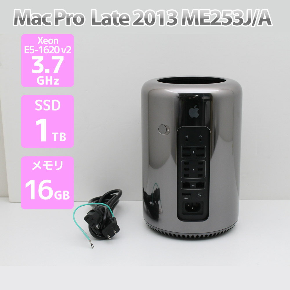 ACER - Apple Mac Pro Late 2013 A1481 ME253J/A デスクトップパソコン Xeon E5-1620 v2 3.7GHz メモリ 16GB SSD 1TB AMD FirePro D300 2GB搭載 アップル マックプロ Cランク Q22H 中古