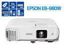 EPSON エプソン プロジェクター EB-980W 3,800lm 商品説明 ★ついに入荷しました♪ ♪人気機種♪ ★ 明るい部屋でもくっきり鮮明に。 ★ 持ち運びできる小型サイズ＆重さ約3.1kg ◆人気のポイント◆ ■「ピタッと補正」で簡単セッティング歪みを自動的に検知する「タテ自動台形歪み補正機能」に加え、レバーをスライドするだけで歪みを補正できる「スライド式ヨコ台形補正機能」を搭載。 ■HDMIケーブル一本で高品質な映像を投写 HDMI搭載により、DVD/DVD/Blu-ray Discプレーヤーやスマートフォン・タブレットから高品質の映像をカンタンに投写できます。 また16Wスピーカー内蔵により、広い会議室や教室の隅々まで音声がしっかりと聞こえます。&nbsp;本体背面には2系統のオーディオ入力端子に加え、マイクとの接続が可能な専用のマイク入力端子を備えています。 【主な仕様】 ■メーカー EPSON エプソン ■型番 EB-980W ■パネルタイプ 液晶(透過型3LCD) ■最大輝度 3,800ルーメン ■アスペクト比 16:10 ■パネル画素数 1,280x800 ■液晶パネルサイズ(対角：型) 0.59インチ ■対応解像度規格 VGA〜WUXGA ■本体サイズ 309（幅）×90（高さ）×282（奥行）mm　重量約3.1Kg ■状態 動作確認OK品です♪ 下記のような状態があります。 写真は複数台ある内の一つとなりますが、状態はほぼ同一です。 下記のような状態があります。 中古品の為、本体には経年ヤケ（黄ばみ）やシール跡等が有ります。付属のリモコンには経年ヤケ（黄ばみ）が有ります。 ランプ使用時間別の価格となります。 ■状態ランク コチラの商品は Bランク本体には通常使用による多少の使用感やキズ等が有る商品ですが、使用には問題有りません。 【付属品など】 ■付属品について 本体・ソフトケース・電源コード・HDMIケーブル・VGAケーブル・リモコンのみとなります。 ※ケーブル類やリモコンは入荷時期によってはデザインが異なる場合があります。 ■当社管理番号 ※複数台出品有り（W68T） ■発送の際の注意事項 沖縄・離島への発送は陸送となる為、お届けにお時間がかかる場合があります。