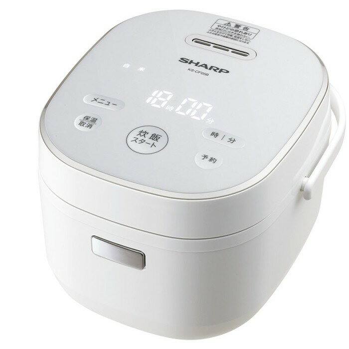 SHARP マイコン炊飯ジャー KS-CF05B-W ホワイト 3合炊き シャープ 炊飯器 おすすめ 価格 レビュー 使い方 炊飯時間 一人暮らし 炊き分け機能 価格比較 保温機能 省エネ レシピ 3合炊き メニュー 小型【即納・送料無料】
