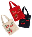 CHILD WOMAN チャイルドウーマン ウール/アクリルケーブルHANDチェリー刺繍ミニBAG【通販】【楽ギフ_包装】
