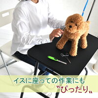 リニューアルトリミングテーブルMサイズ高さ75〜78cm台面ブラック足ブラック台面サイズ75×46cm折畳機能送料無料BB75-78
