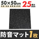 [DIY]1枚☆プロ仕様をご家庭に 防音マット 500×500×25mm 1枚　防音・防傷、衝撃音の吸収ができるゴムマット 室内の騒音の悩みを解決する防音マット(60-B-2) ピカキュウ