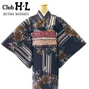 【レトロモダンきもの】【着物単品】H・L 着物【No.86】紫ねずみ 桔梗 花 【選べる8柄】きもの 小紋 袷 女子会 イベント おしゃれ かわいい レトロ お出かけ 京都 散策 カジュアル 普段着 洗える【E】