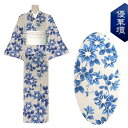 【優華壇】浴衣 日本製 手捺染【反物】高級錦糸【鉄線】生成に藍 レディース お仕立て承ります♪ お洒落 粋 大きいサイズ トールサイズ 生成 夏祭り イベント ...