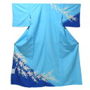 【単衣付下げ】仕立上り【日本製】鮮やかな水色にピンクの花 水色(147) 付け下げ 付下 着物 洗える ポリエステル 仕事 披露宴 パーティー お茶会 記念日 観劇 同窓会 祝賀会 お稽古 結納 顔合わせ お宮参り 入学式 入園式 6月 9月