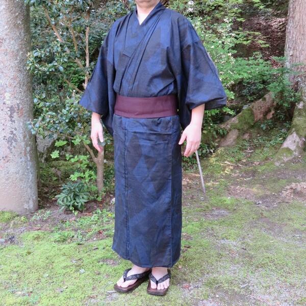 【メンズ浴衣】 涼しく 快適 綿 M L LL 紺 茶 【単品】夏祭り お出掛け 粋な夏浴衣 父の日 和服 着物 男 男性 紳士 【O-Z】
