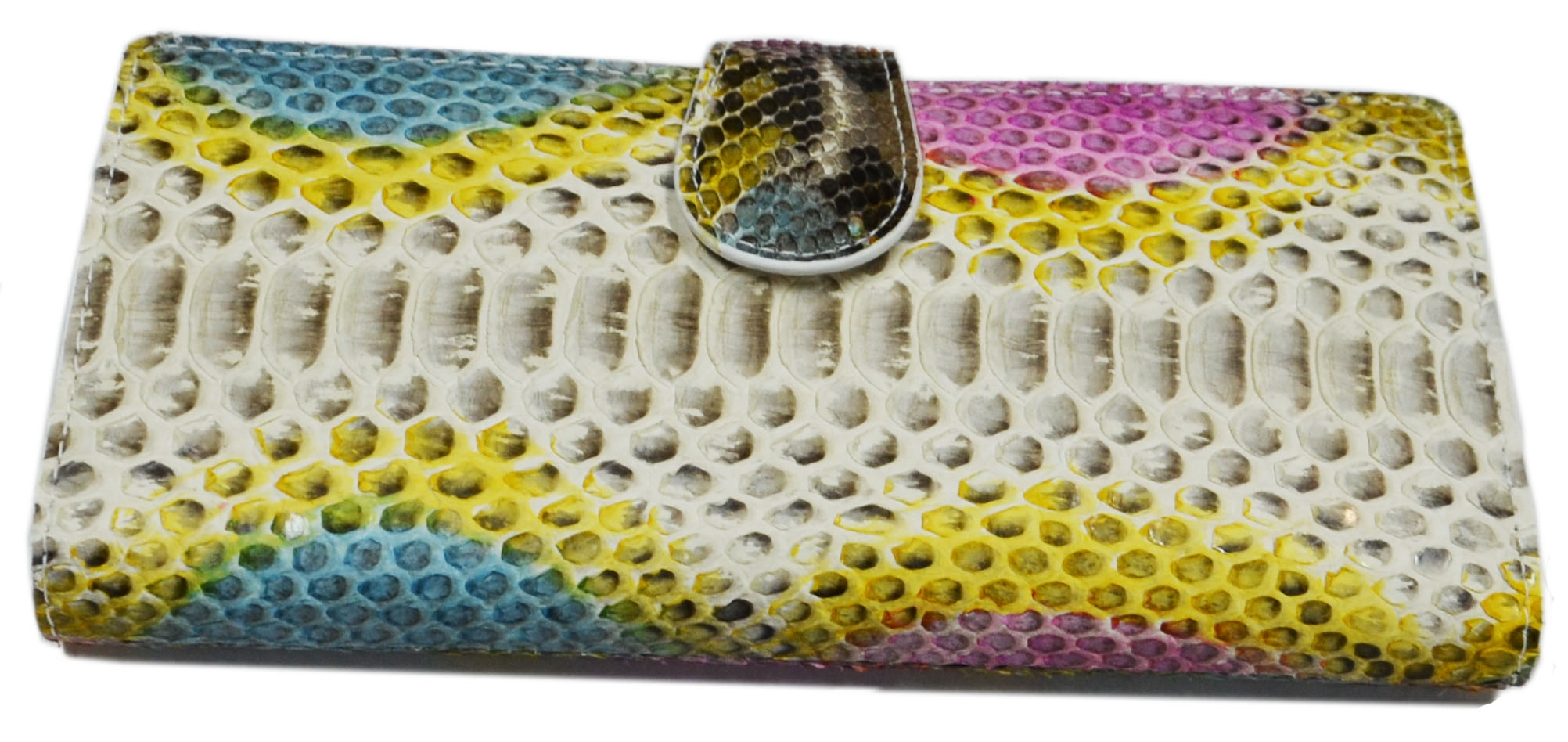 ダイヤモンドパイソン　かぶせ長財布　HL-9506 NATURAL YELLOW PINK 4