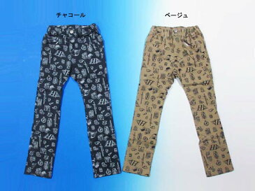 【セール50%OFF】[メール便OK]エフオーキッズ F.O.KIDS 手書きキャンプ柄スキニーパンツ