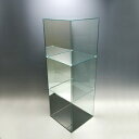 【送料無料】アクリル3段ケースB/5面体/ガラスエッジ/背面ミラータイプ/幅30cm/奥行30cm/高さ91.2cm