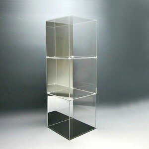 Rakuten - アクリル3段ケースC/5面体/クリア/背面ミラータイプ/幅20cm/奥行20cm/高さ61.2cm