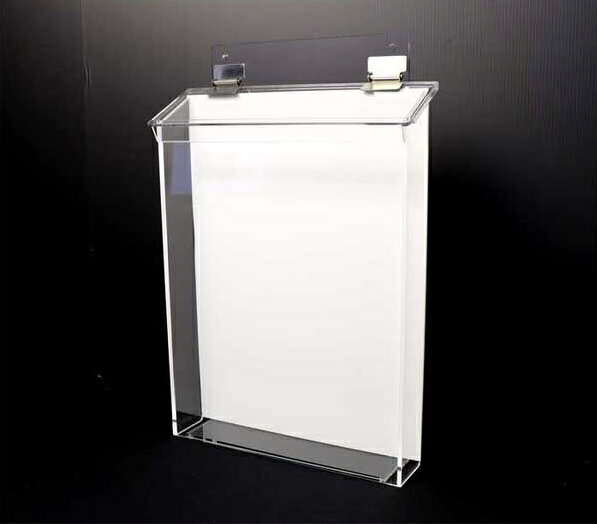 【A4用角2サイズ封筒用 背面白 防風雨タイプ 屋外に強い!ステンレス蝶番】屋外用チラシケースCB [3]
