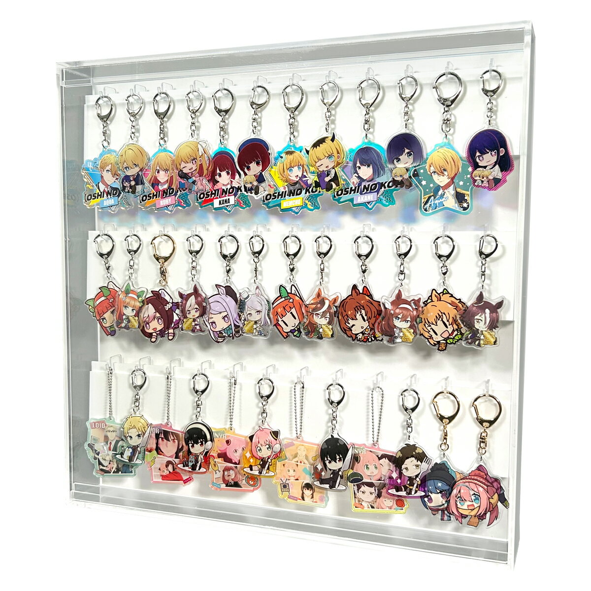 幅45cm 4.5mm間隔で横移動自由/ フック式/壁掛け・置き式/アクスタ/アクリルキーホルダーケース フック..