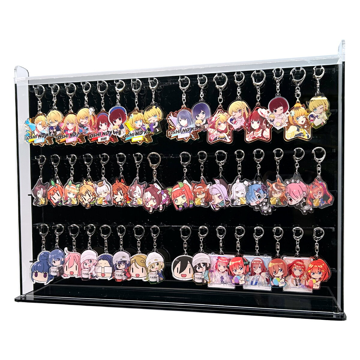 樂天商城 - 幅60cm クリア背面黒 アクリルキーホルダーケース/アクキーケース/コレクションケース 収納