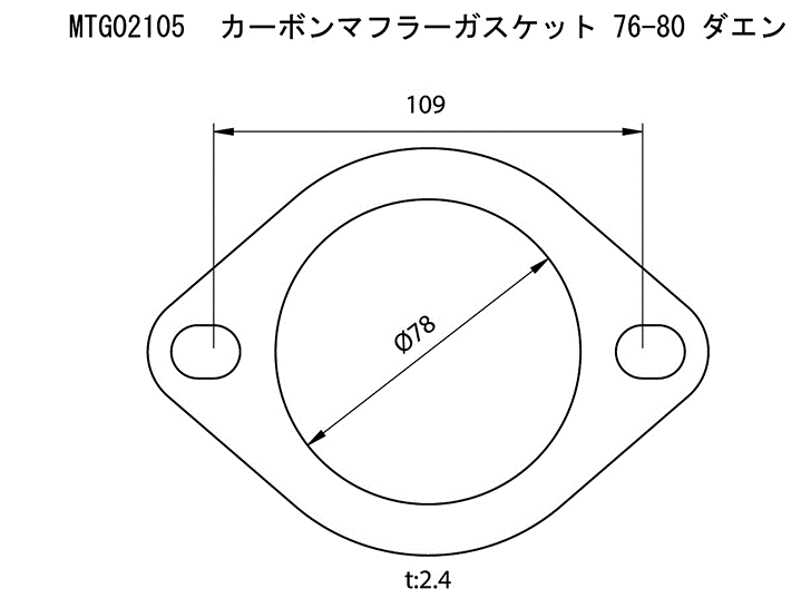 カーボン　楕円　76−80φ　マフラーガスケット　モタガレ　MotaGare MTG02105