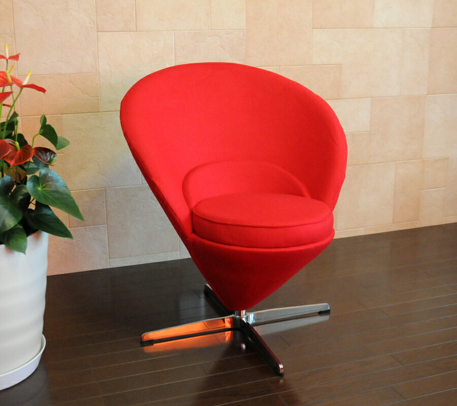 【楽天市場】コーンチェア/ヴェルナー パントン デザイン/レッド/ファブリック(カシミヤ) Verner Panton corn chair