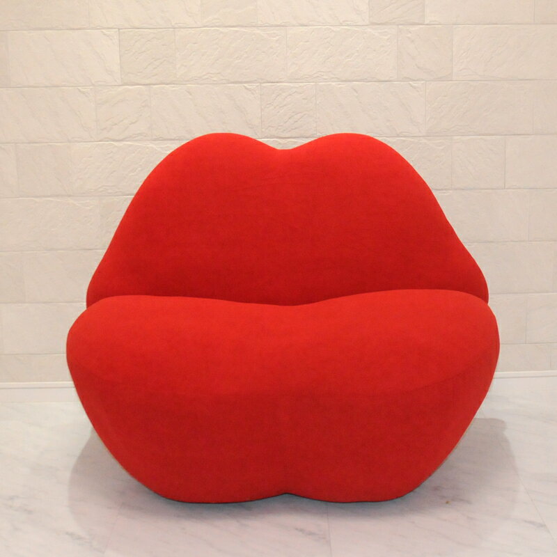 リプロダクトのキスソファ kiss sofa/シングルサイズ/レッド/STUDIO65デザイン 1人用(ソファ)