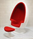スピーカーチェア オットマンセット/エーロ・アールニオ デザイン/ホワイト×レッド Eero Aarnio design furniture デザイナーズ家具 ソファ ソファー パーソナルチェア - プレジャー