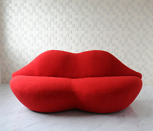 リプロダクトのキスソファ kiss sofa/ダブルサイズ/レッド/STUDIO65デザイン 2人〜3人用(ソファ)