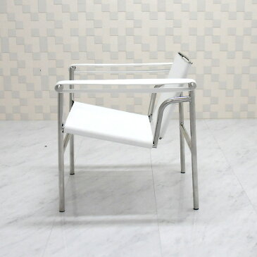 ル・コルビジェ LC1 ホワイト スリングチェア 最高級レザー仕様 Le Corbusier Sling Chair 椅子 パーソナルチェア 一人用 1人用 ダイニングチェア カウンターチェア
