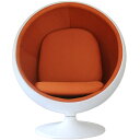 ボールチェア　色ホワイト×オレンジ エーロアールニオによるデザイン　リプロダクト　ジェネリック　デザイナーズ家具　ミッドセンチュリー　パーソナルソファ　一人掛け　BallChair　〇型ボールチェア