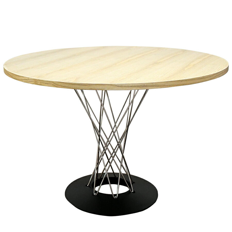 サイクロンテーブル 天板直径110cm 天板色ナチュラル　イサムノグチによるデザイン　リプロダクト　ジェネリック　デザイナーズ家具　丸テーブル　ダイニングテーブル　ラウンドテーブル　カフェテーブル　オフィス