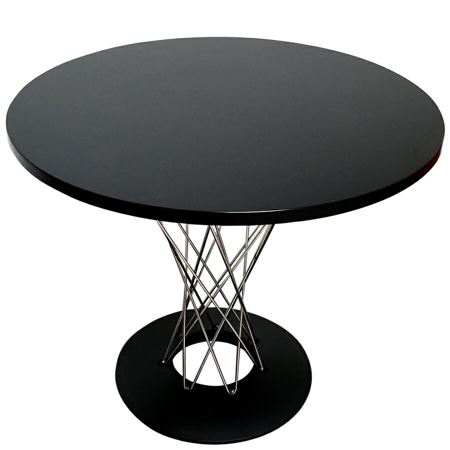 サイクロンテーブル 天板直径90cm 天板色ブラック　イサムノグチによるデザイン　リプロダクト　ジェネリック　デザイナーズ家具　丸テーブル　ダイニングテーブル　ラウンドテーブル　カフェテーブル　オフィス