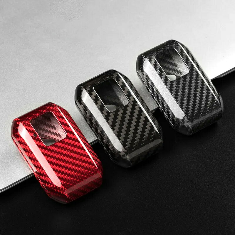 スズキ用カーボンキーカバー　色レッド　リアルカーボン仕様　ワゴンR　ハスラー　ジムニーなど　キー..