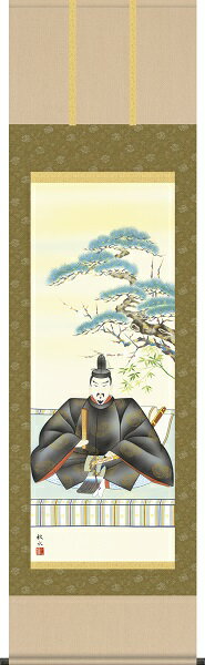 【お得クーポン配布中】掛軸/慶祝・縁起画/天神/天神/浮田秋水/草夕会/洛彩緞子本表装/尺五サイズ幅54.5cm/桐箱畳紙収納/表装品質十年保証