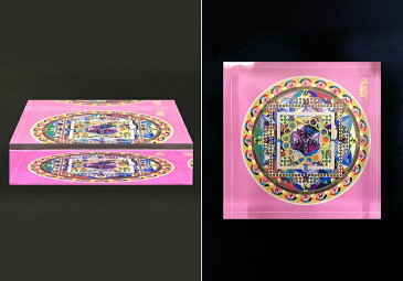 クリスタルクスリエ曼陀羅ペンタグラム 中サイズ7.5cm×7.5cm×2cmマンダラ 奇跡のコイルBLACK EYEブラックアイの医学博士丸山修寛監修◎