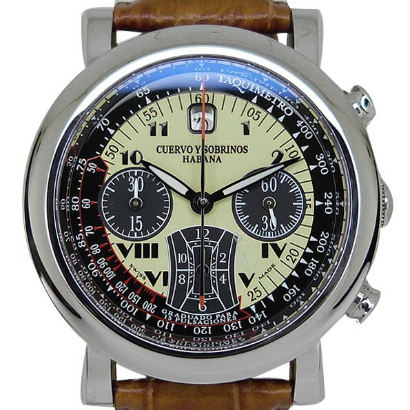 クエルボ・イ・ソブリノス【CUERVO Y SOBRINOS】 3025-1CN トルピード オートマティック クロノグラフ..
