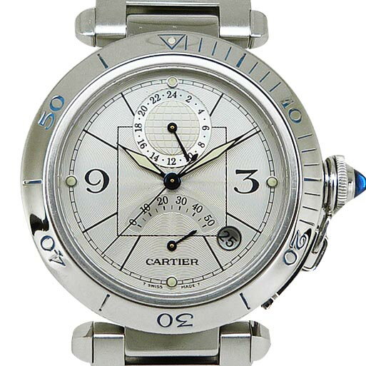 BVLGARI - カルティエ【CARTIER】 W31037H3 パシャ38 パワーリザーブ GMT OH済【中古】