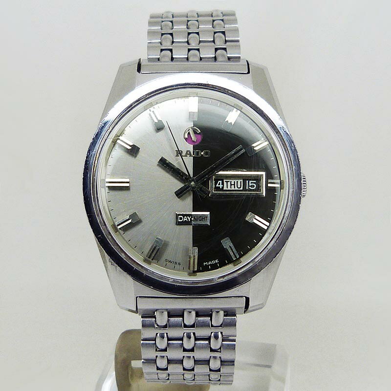 ラドー RADO 11847 デイナイト オートマティック デイデイト シルバー×ブラック アンティーク OH済 中古 auc-plus-one-10005018 PLUS ONE サンプル画像2