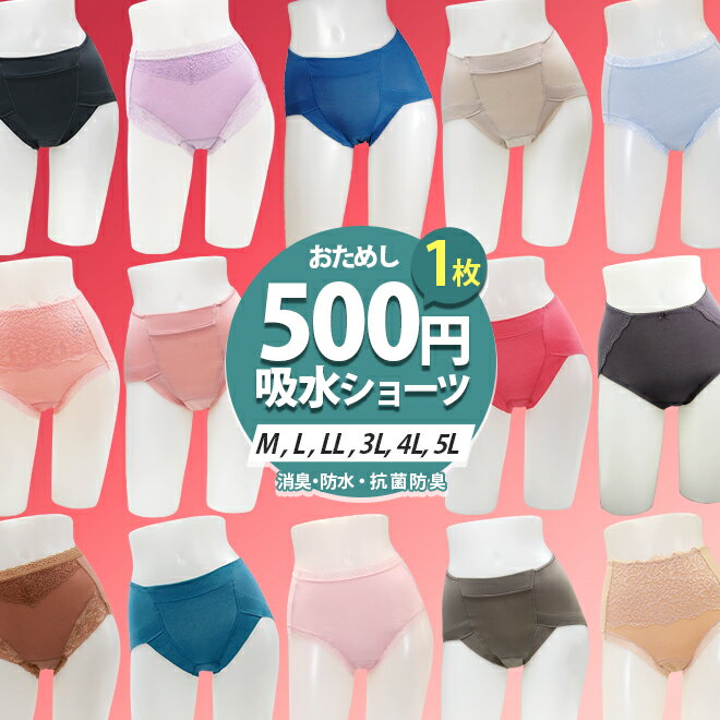吸水ショーツ お試し パック 単品 福袋 失禁ショーツ 尿漏れ レディース サニタリー 女性 大きいサイズ 尿もれ 失禁パンツ おためし ワンコイン ショーツ ...