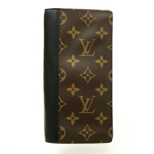 ルイヴィトン Louis Vuitton ポルトフォイユ・ブラザ モノグラムマカサー 長財布 M69410 二つ折り財布 レザー メンズ ブラウン / ブラック 美品 中古 p2021312