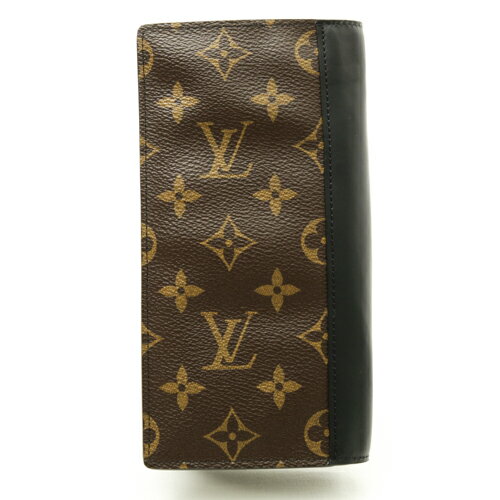 ルイヴィトン Louis Vuitton ポルトフォイユ・ブラザ モノグラムマカサー 長財布 M69410 二つ折り財布 レザー メンズ ブラウン / ブラック 美品 中古 p2021312