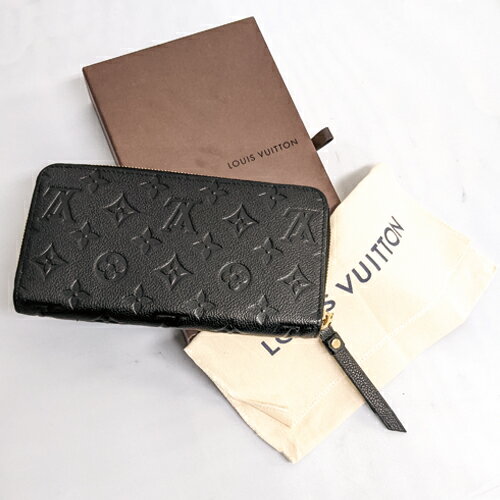【新品同様】 ルイヴィトン Louis Vuitton ジッピーウォレット モノグラム アンプラント M61864 財布 ラウンドファスナー レザー 長財布 メンズ レディース 黒 ブラック ノワール 【中古】 r2021594