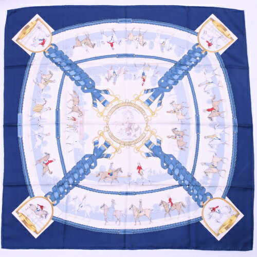 【極美品】 エルメス HERMES スカーフ カレ90 シルク LES ALLVRES DV CHE ...