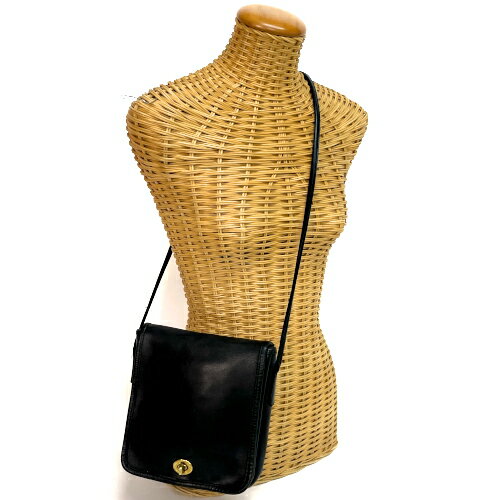 コーチ COACH ショルダーバッグ 9620 レザー オールレザー オールドコーチ ヴィンテージ レディース メンズ ポシェット 黒 ブラック tkch1049