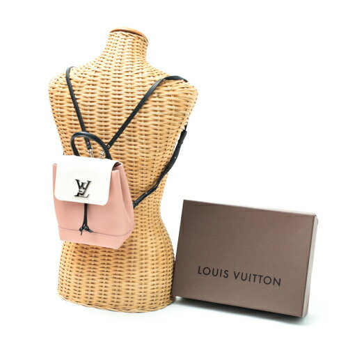 ルイヴィトン LOUIS VUITTON ロックミー バッグパック MINI カーフレザー リュックサック M53195 ミニリュック レザー レディース ローズバレー (ピンク) / ブロンマイト (ホワイト) / ノワール (ブラック) 極美品 rr00296