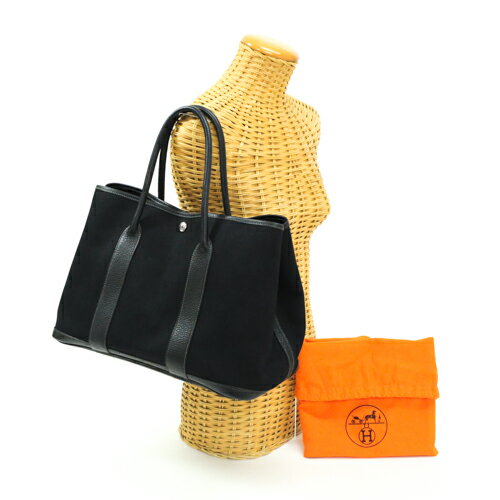 エルメス HERMES ガーデンパーティPM トワルオフィシエ レザー □I刻印 S金具 トートバッグ ハンドバッグ 肩掛け レディース メンズ ユニセックス ノワール (ブラック) 【中古】 mac25002のサムネイル