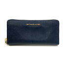 マイケルコース MICHAEL KORS 財布 長財布 35H3GTVZ3L レザー ラウンドファスナー レディース ネイビー 中古 mad11029