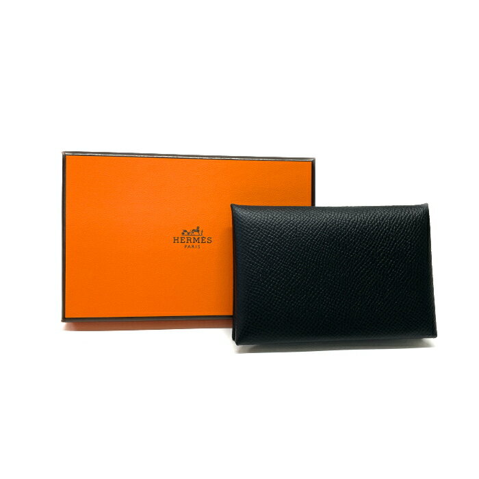 エルメス HERMES カルヴィ エプソン S金具 Y刻印 カードケース 名刺入れ ミニウォレット レザー レディース メンズ ノワール (ブラック) 【新品同様】 mah17017のサムネイル