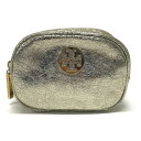 トリーバーチ TORY BURCH コスメティックケース ポーチ レザー G金具 マルチケース 小物入れ レディース ゴールド 中古 mah19056