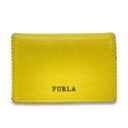 フルラ FURLA 財布 レザー コインケース カードケース シンプル レディース イエロー 中古 mah05021