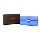 グッチ GUCCI Wホックウォレット 長財布 レザー 231835 ウォレット レディース ライトブルー 中古 mal06014